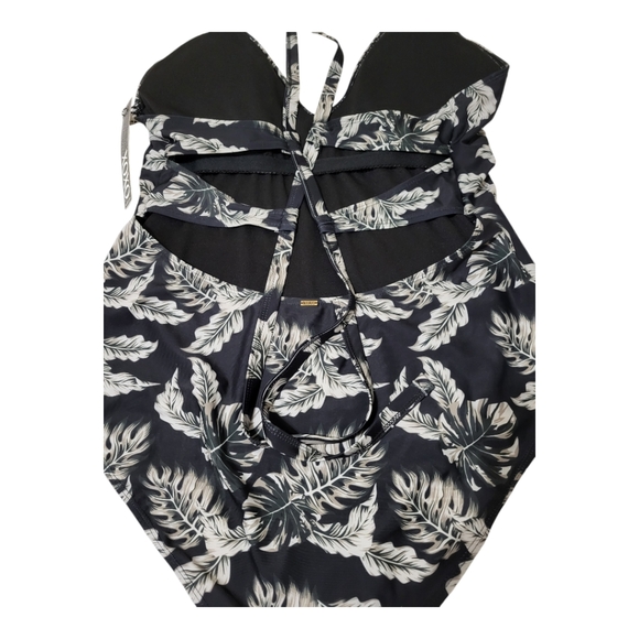One Piece Women XOXO Bathsuit  Strappy Back Floral Print Low Back Cut - Picture 5 of 10